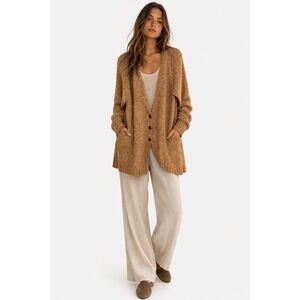 NWOT Seventy Venezia Italy Knit Wool Blend Cardigan Sweater Lagenlook 50 L